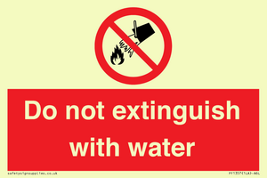 Do not extinguish with water
